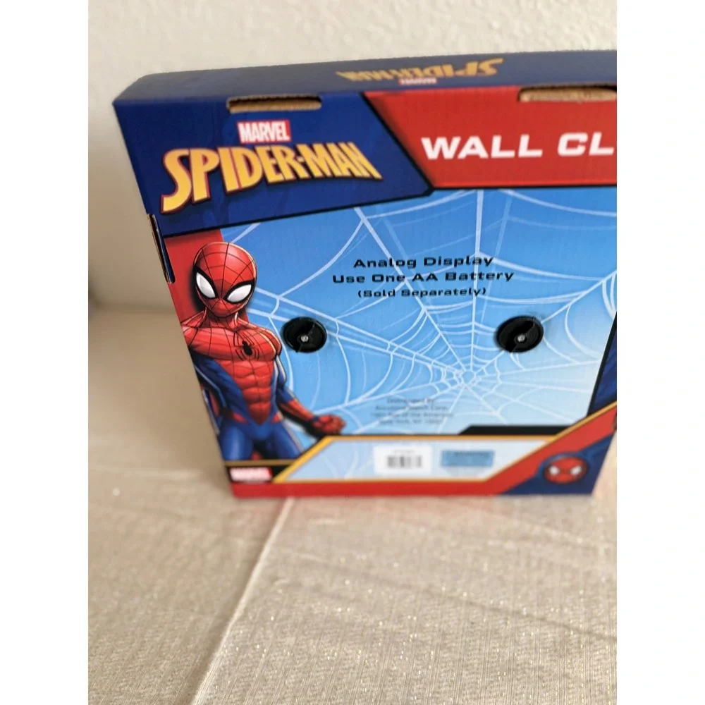 Marvel Spider-Man Wall Clock 10 Inch Black New Analog Battery Operated‎ Decor
